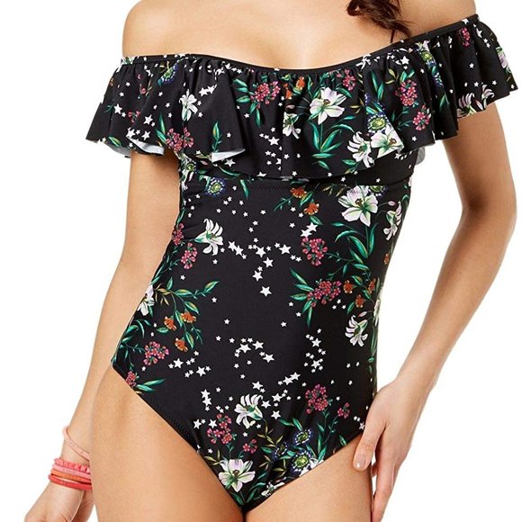 Raisins Other - 4/$25 Shoulder Ruffled One Piece Floral NWT Med
